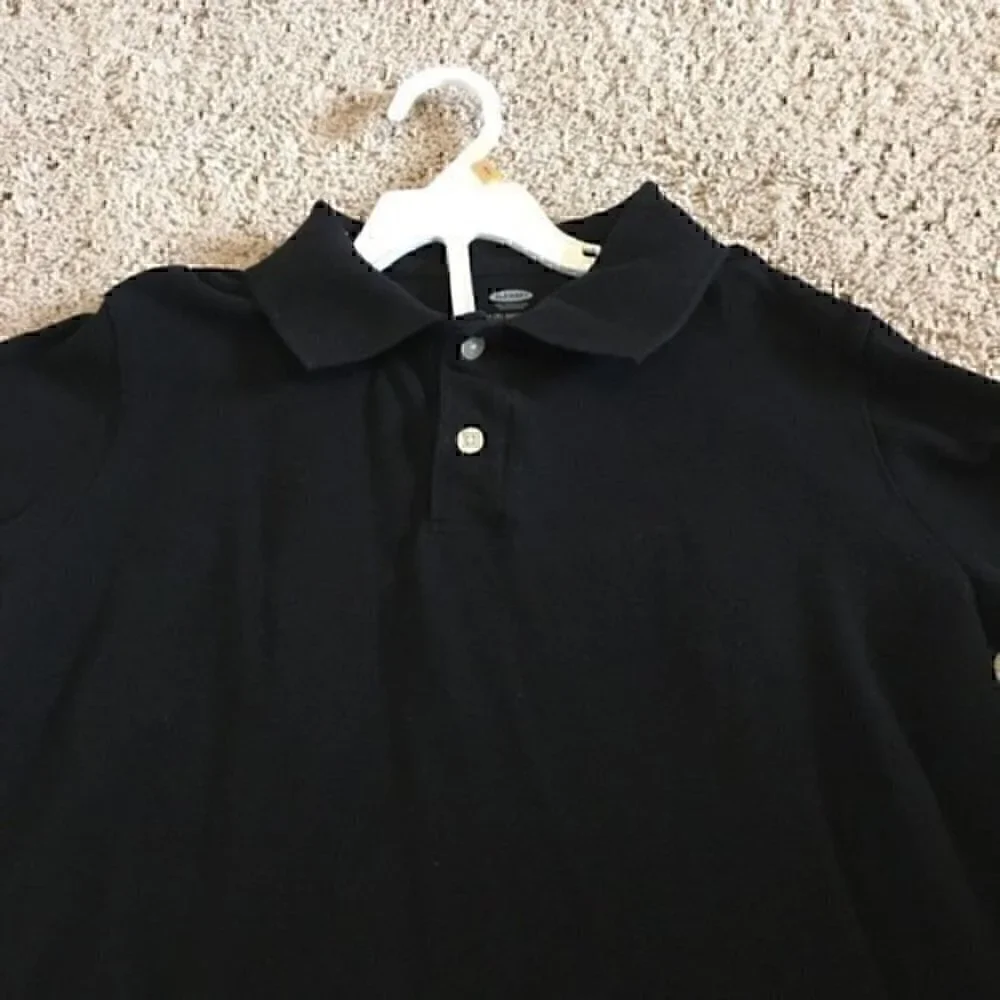 Boys size medium 8 Old Navy black polo